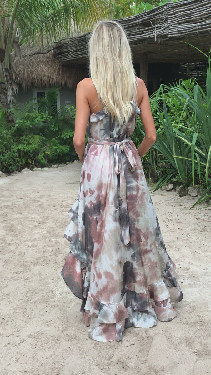 Tie dye discount high low dress